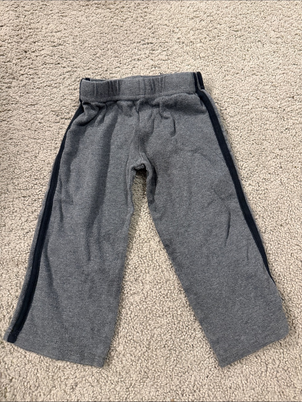 Kids Gray Jogger Sweatpants with Navy Side Stripe